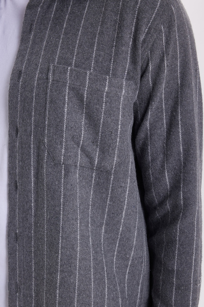 Tudors Erkek Regular Fit Klasik Kesim Çizgili Çift Cep Kapaklı Oduncu Gömlek