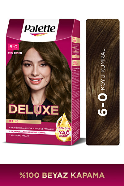Palette Deluxe 6-0 Koyu Kumral Zengin Yağ Bakımı Kit Saç Boyası Bakım Maskesi