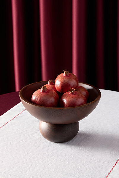 TRENDYOLMİLLA HOME Wooden Bowl with Stand 13.8 cm X 23.7 cm Tphaw26Tbk00081