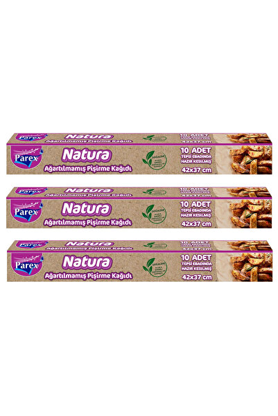 Parex Natura Ağartılmamış Hazır Kesilmiş Pişirme Kağıdı 10 Adet 42x37cm 3 Paket