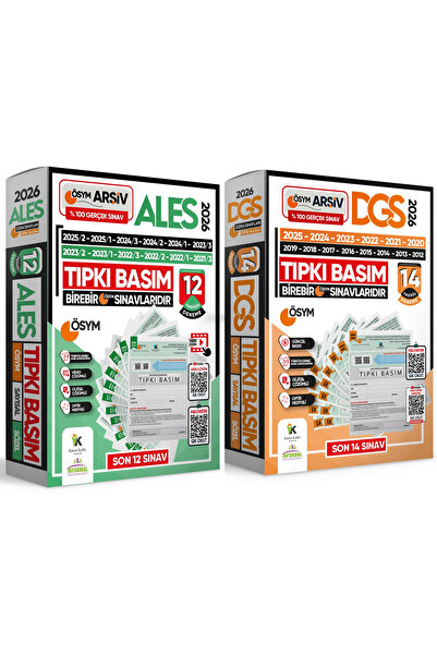 Karakutu Yayınları 2026 DGS-ALES Tıpkı Basım Ösym Çıkmış Soru Deneme Paketi 26lI (12+14) Dijital Çözümlü