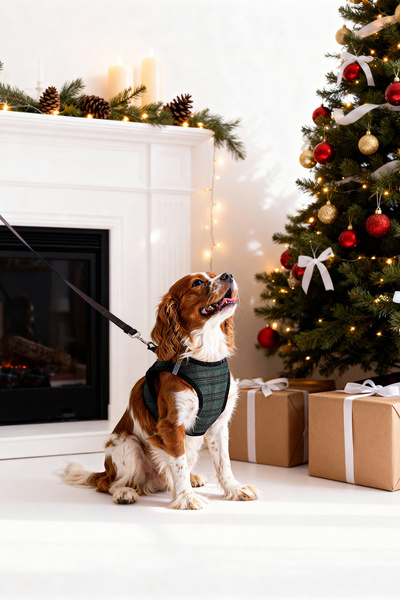 TRENDYOLMİLLA HOME Pet Plaid Pattern Dog Leash and Walking Harness Set Tphaw26Pt00000