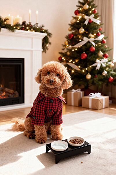 TRENDYOLMİLLA HOME Pet 2-Piece Ceramic Plexi Stand Cat and Dog Food Water Bowl Tphaw26Ms00000