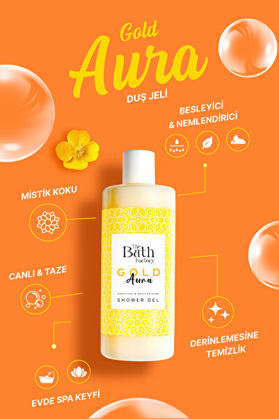 THE BATH FACTORY Nemlendirici ve Besleyici Gold Aura Duş Jeli 400 ml