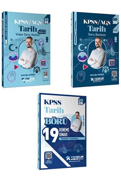 Yediiklim Yayınları 2026 KPSS Atölye Serisi Tarih Konu+Soru ve Deneme Seti Ah...