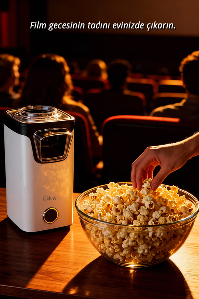 Kiwi Kpm-7412 Popcorn Maker | Hot Air Technology | Low-Fat & Healthy Snack