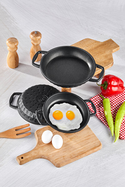 Taç Bella 3-Piece Cast Iron Pan Set 18 - 20 - 22 cm