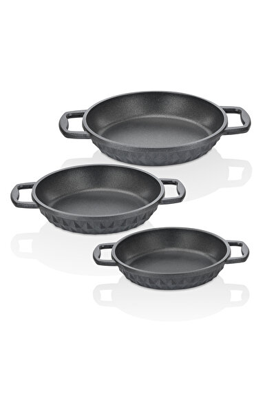 Taç Bella 3-Piece Cast Iron Pan Set 18 - 20 - 22 cm