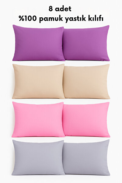 Formeya Ranforce %100 Pamuk 50*70 Kapaklı Yastık Kılıfı 8 Adet