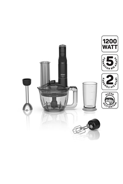 Arzum Soprano Max Neo Multi Blender Set 5 Functions 1200W Black - Ar1187