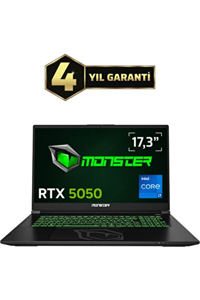 MONSTER Abra A7 V16.2.2 Intel Core i7 13700HX 32GB RAM 1TB SSD RTX 5050 Freedos 17,3" FHD 144 Hz