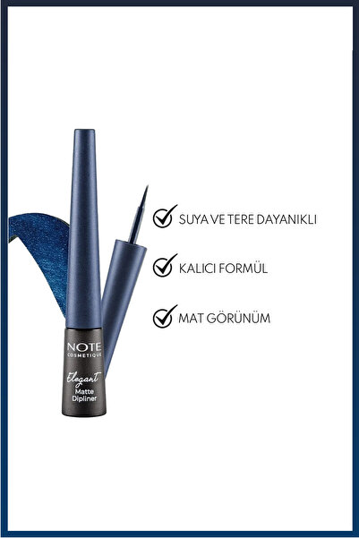 NOTE Elegant Matte Dipliner Waterproof Suya Dayanıklı - 03 Navy Blue - Mavi