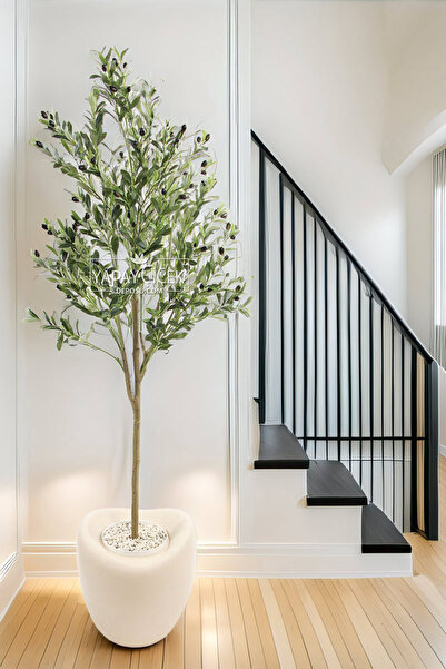 Yapay Çiçek Deposu Yapay Ağaç Dinazor Yumurtası Saksıda Zeytin Ağacı 195 cm K...