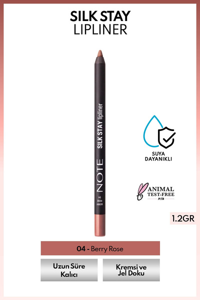NOTE Silk Stay Lipliner Suya Dayanıklı İpeksi Dudak Kalemi - 04 Berry Rose - Nude
