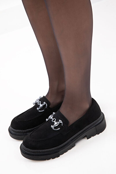 SOHO Жіночі туфлі-мокасини BLACK SUET 17575