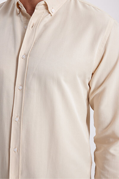 Tudors Ανδρικό πουκάμισο με γιακά με κουμπιά με λεπτή εφαρμογή, βαμβακερό και εύκολο σιδέρωμα