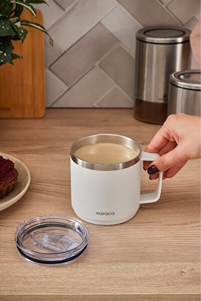 Karaca Thermal Steel Thermos Cup 420 ml White