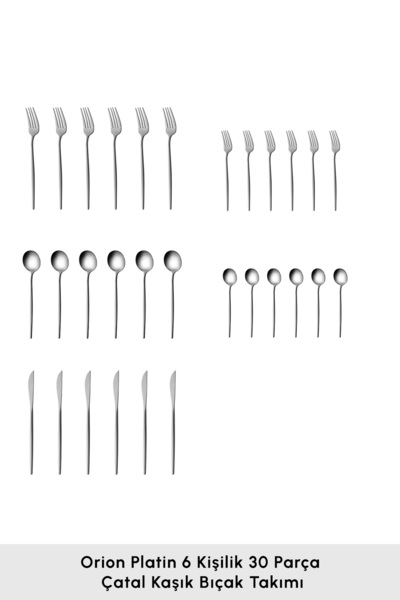 Karaca Набір столових приборів Orion Platinum на 6 персон 30 предметів