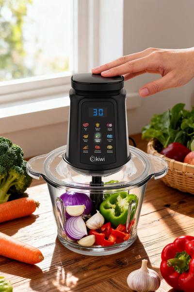 Kiwi KC-8250 Gıda Öğütücü Doğrayıcı | 500W Güçlü Motor&3L Cam Kase &9 Titanyum Bıçaklı & Dokunmatik Ekran