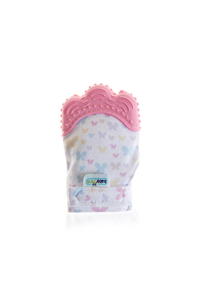 Babyjem Hışırtılı Silikon Diş Kaşıyıcı Eldiven - Pembe