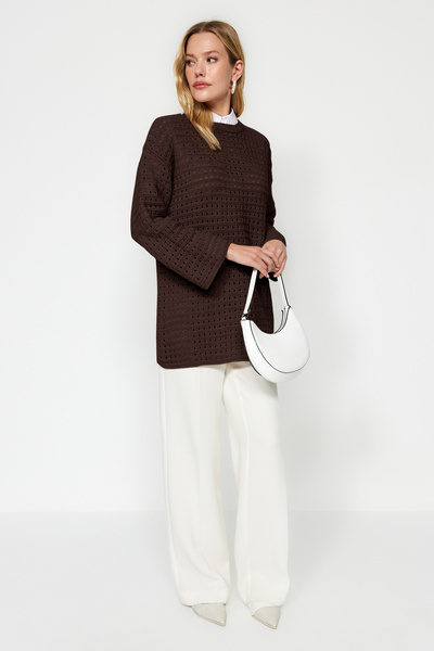 Trendyol Modest Maro tricotaj cu aspect dantelat Tricotaj ajurat TCTAW24AK00113