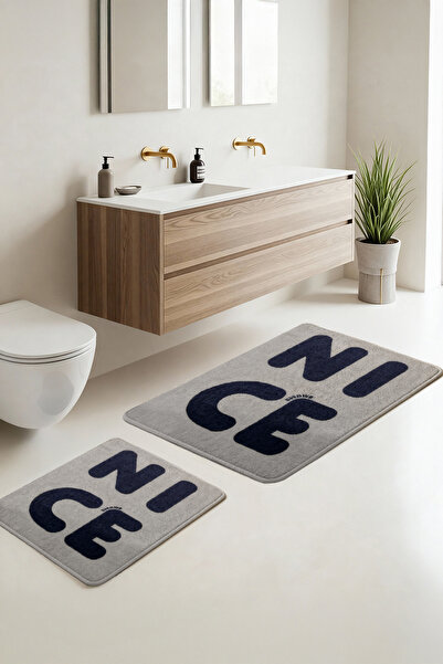 TRENDYOLMİLLA HOME Set of 2 Printed Non-Slip Base Bath Mat Tphss25Bps00013