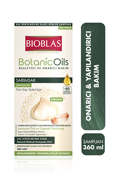 Bioblas Botanic Oils Sarımsaklı Şampuan 360 ml Saç Dökülmesine Karşı, Güçlendirici