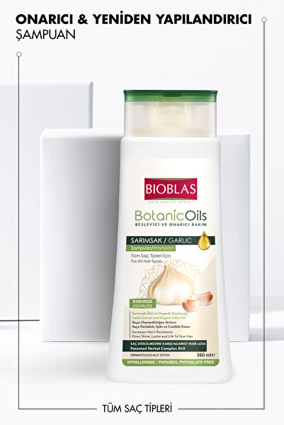 Bioblas Botanic Oils Sarımsaklı Şampuan 360 ml Saç Dökülmesine Karşı, Güçlendirici