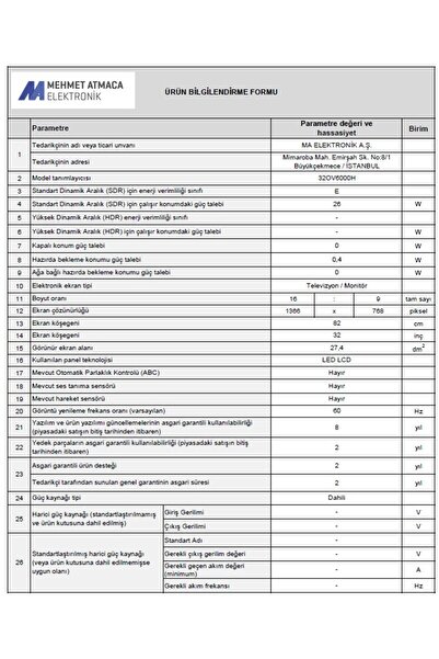 ONVO 32OV6000H Hd 32" 82 Ekran Uydu Alıcılı Android Smart Led Tv