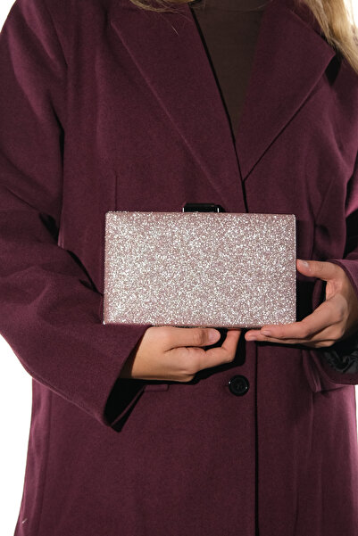 LuviShoes MARSILYA Pink Sand Glitter Women's Evening Dress Bag