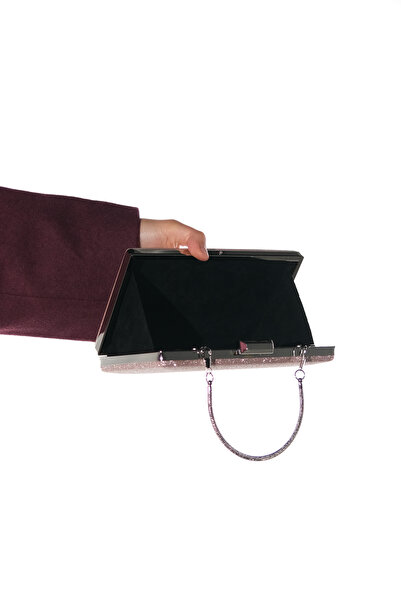 LuviShoes MARSILYA Pink Sand Glitter Women's Evening Dress Bag