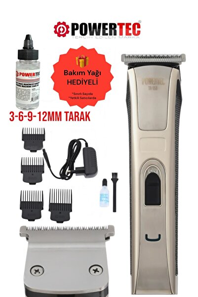 POWERTEC TR-558 Profesyonel Şarjlı Saç Sakal Ense Vücut Tıraş Makinesi