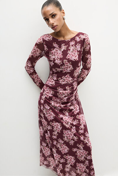 LEFTIES Γυναικείο ημιδιάφανο φόρεμα μίντι