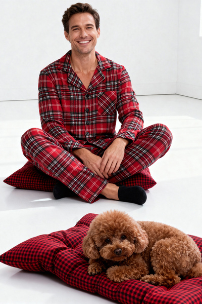 TRENDYOLMİLLA HOME Pet Red Guinea Pig Patterned Filled Cat and Dog Bed 50X70C...