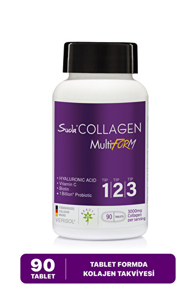 Suda Collagen Multiform Tablet - Tip I-II-III Kolajen - C Vitamini, Hyaluroni...