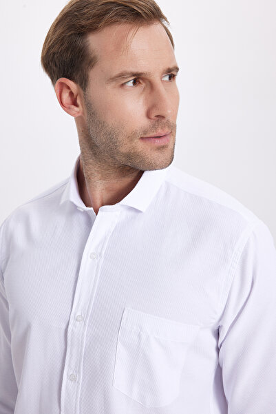 Tudors Чоловіча сорочка Regular Fit класичного крою з візерунком, біла