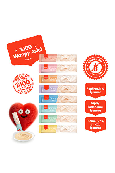 Wanpy Krema Kedi Ödül Maması 14gr (25 Adet) (Karışık Çeşitli)