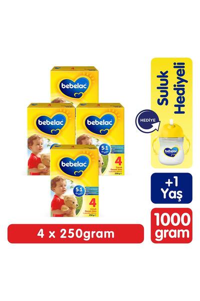 Bebelac 4 Devam Sütü +1 Yaş 250 Gr x4 Adet (1000 Gr) + Suluk Hediyeli