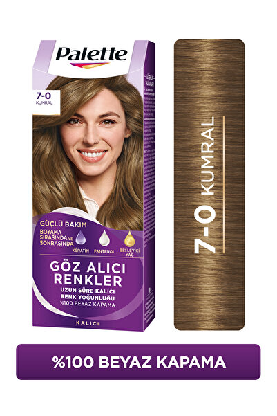 Palette Göz Alıcı Renkler Saç Boyası 7-0 Kumral Pentanol & Besleyici Yağ İçer...