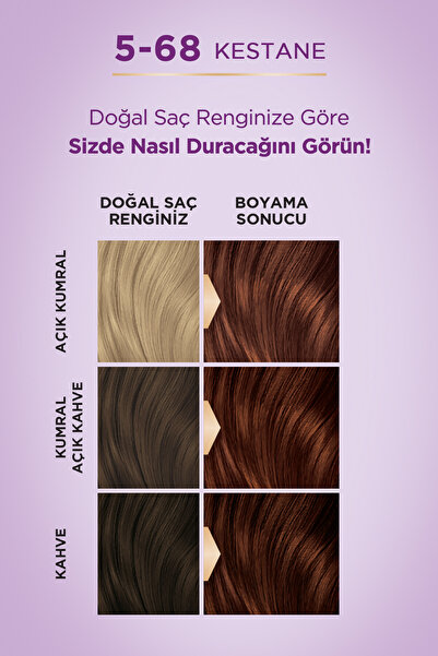 Palette Göz Alıcı Renkler Saç Boyası 5-68 Kestane Pantenol &Besleyici Yağ İçeren Saç Boyası 115ml