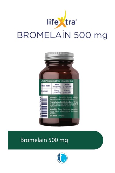 Tab İlaç Lifextra Bromelain 500 Mg 60 Capsules