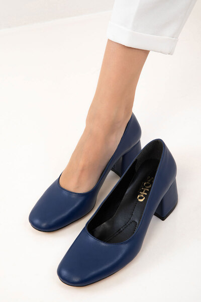 SOHO Navy Blue Women's Classic Heeled Shoes 20808
