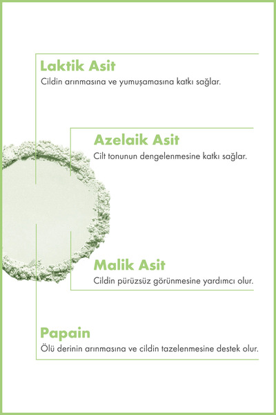 Maru.Derm AHA Meyve Enzim Hassas Toz Peeling 60 G (Azelaik Asit 0,8%+Laktik Asit 1%+Malik Asit 0.5%)