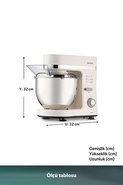 HOMEND Profashion 3063H 1500 W 5 lt Mutfak Şefi Krem-Silver