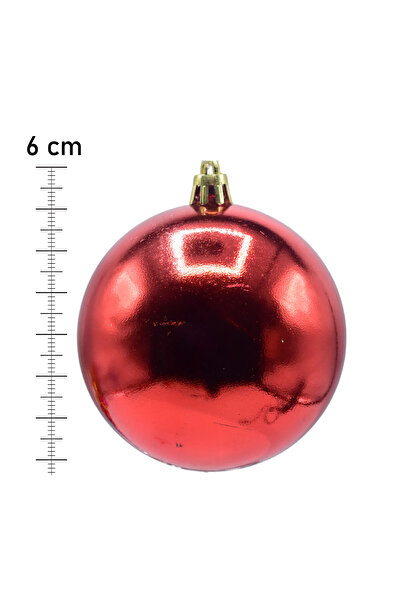 Waldern 6 cm 6-Piece Red Cute Ball Christmas Tree Ornament