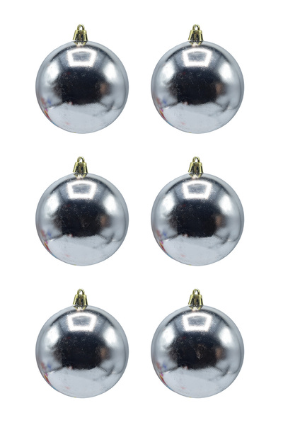 Waldern Στολίδι Χριστουγεννιάτικου Δέντρου Ασημένια Μπάλα 6 εκ. 6 τεμαχίων