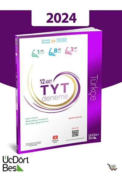 Üç Dört Beş Yayıncılık 345-2024 Model-TYT 12'li Türkçe Denemesi