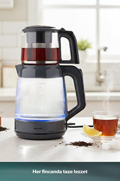 HOMEND Infinity XL 1764H Glass Tea Maker Anthracite Black