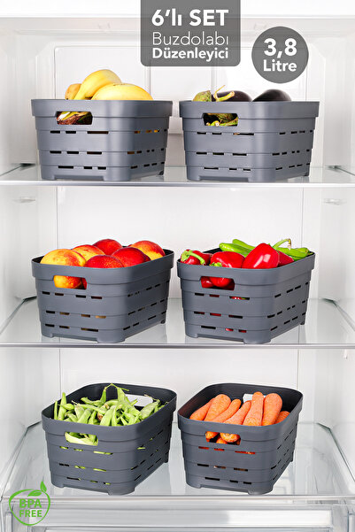 Meleni Home 6 bucăți 3,8 l organizator perforat pentru frigider - bucătărie, ...