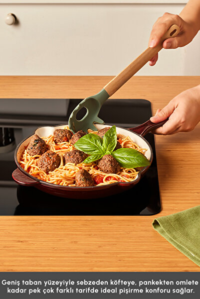 Karaca Heritage Cast Iron Enameled Pan Red 26 cm